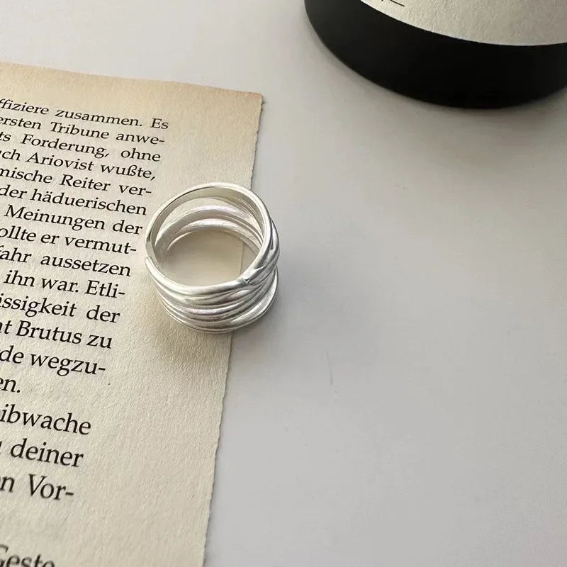 Silver Adjustable Multi-Thread Ring