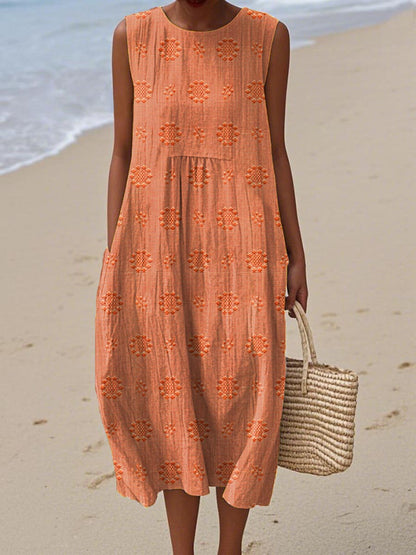 Megan | Sleeveless Cotton Pocket Dress
