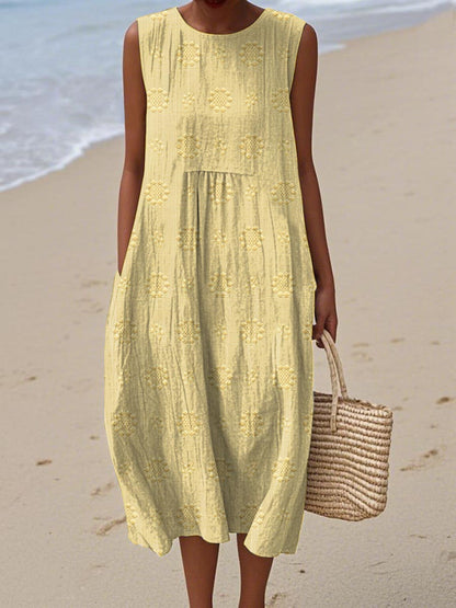 Megan | Sleeveless Cotton Pocket Dress