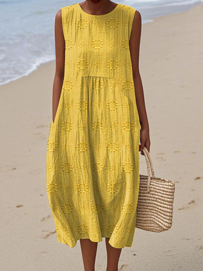 Megan | Sleeveless Cotton Pocket Dress