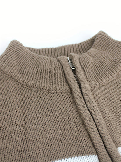 Erin | Striped Zipper Sweater