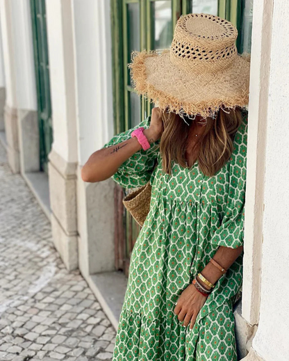 Elin™ | Boho Cotton Maxi Dress