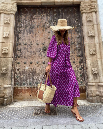 Elin™ | Boho Cotton Maxi Dress