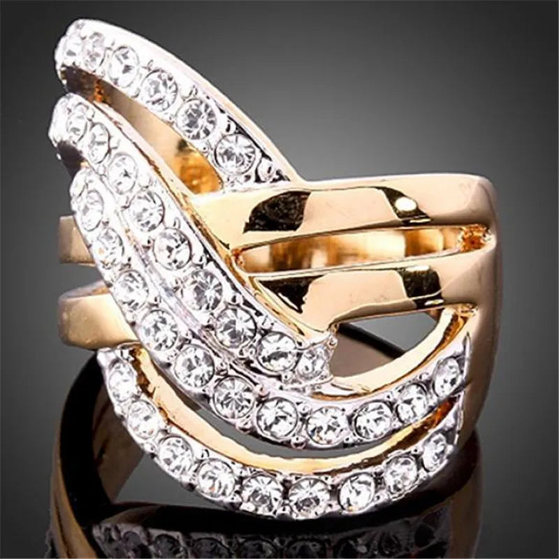 Gold-Tone Triple Heart Ring