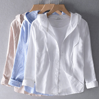 Elonie™ | Breezy Striped Hoodie Shirt