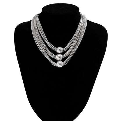 Gold Statement Ball Pendant Necklace