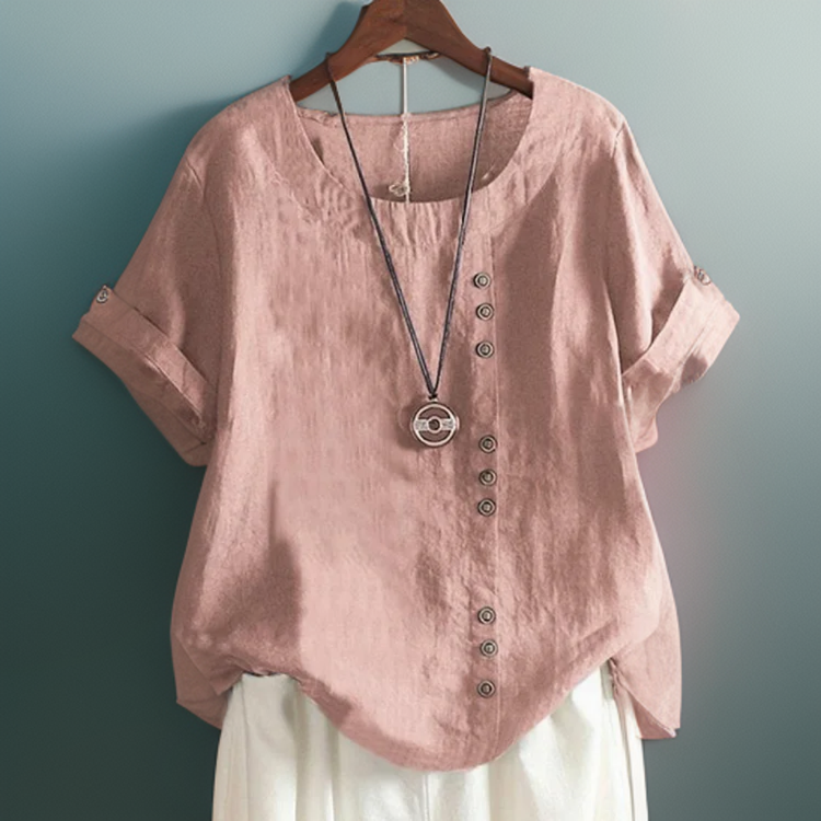 Klara™ | Button Detail T-Shirt