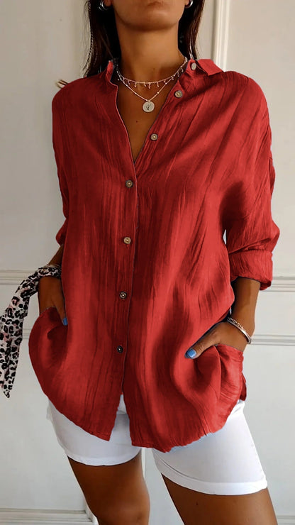 Katrine™ | Elegant Pleated Shirt