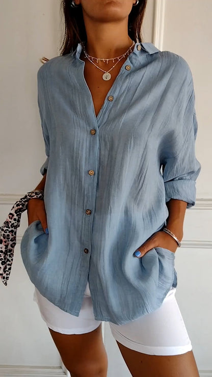 Katrine™ | Elegant Pleated Shirt