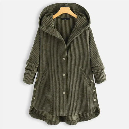 Anna | Hooded Ribbed Coat