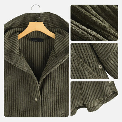 Anna | Hooded Ribbed Coat