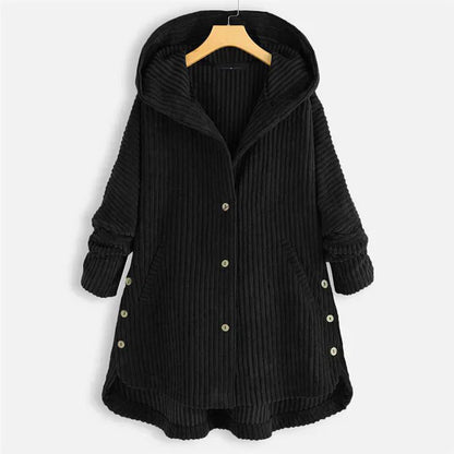 Anna | Hooded Ribbed Coat
