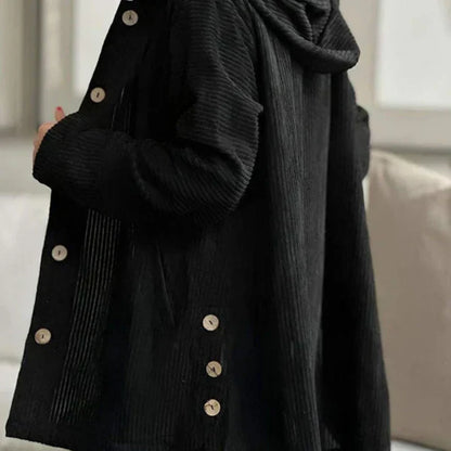 Anna | Hooded Ribbed Coat