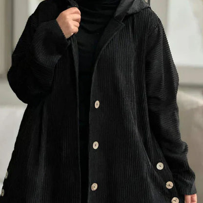 Anna | Hooded Ribbed Coat